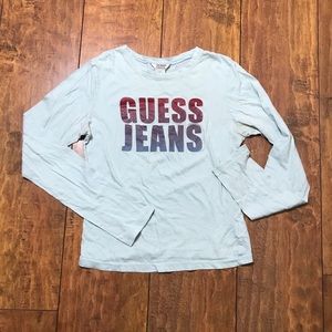 Pale blue Guess Jeans Long sleeve tee - small